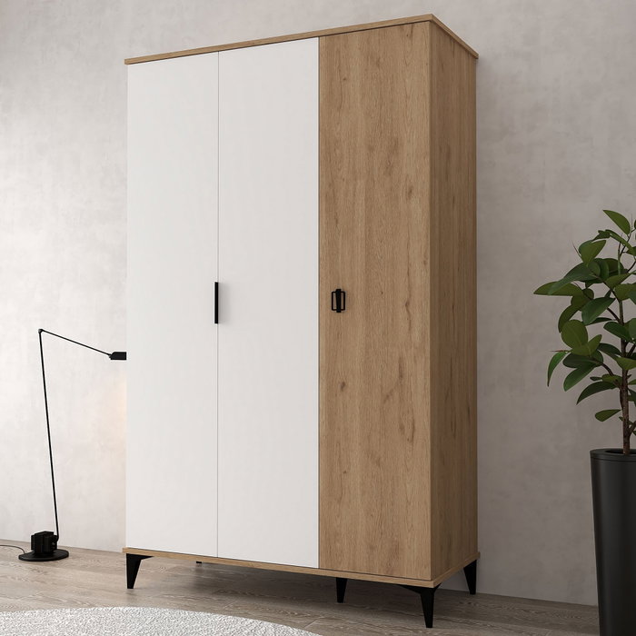Hanah Home Neva 6303 Armario Roble Zafiro y Blanco